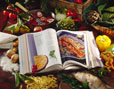 Livre de cuisine et légumes