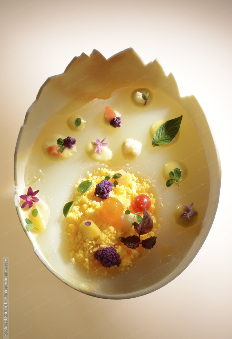 Oeuf d'autruche mimosa - photo référence OE43N.jpg