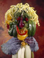 Tête de fruits et légumes  avec chapeau Arcimboldo
