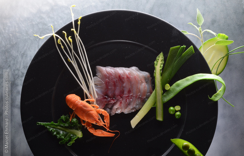 Assiette de poisson et crustac&eacute; - photo r&eacute;f&eacute;rence PO697N.jpg