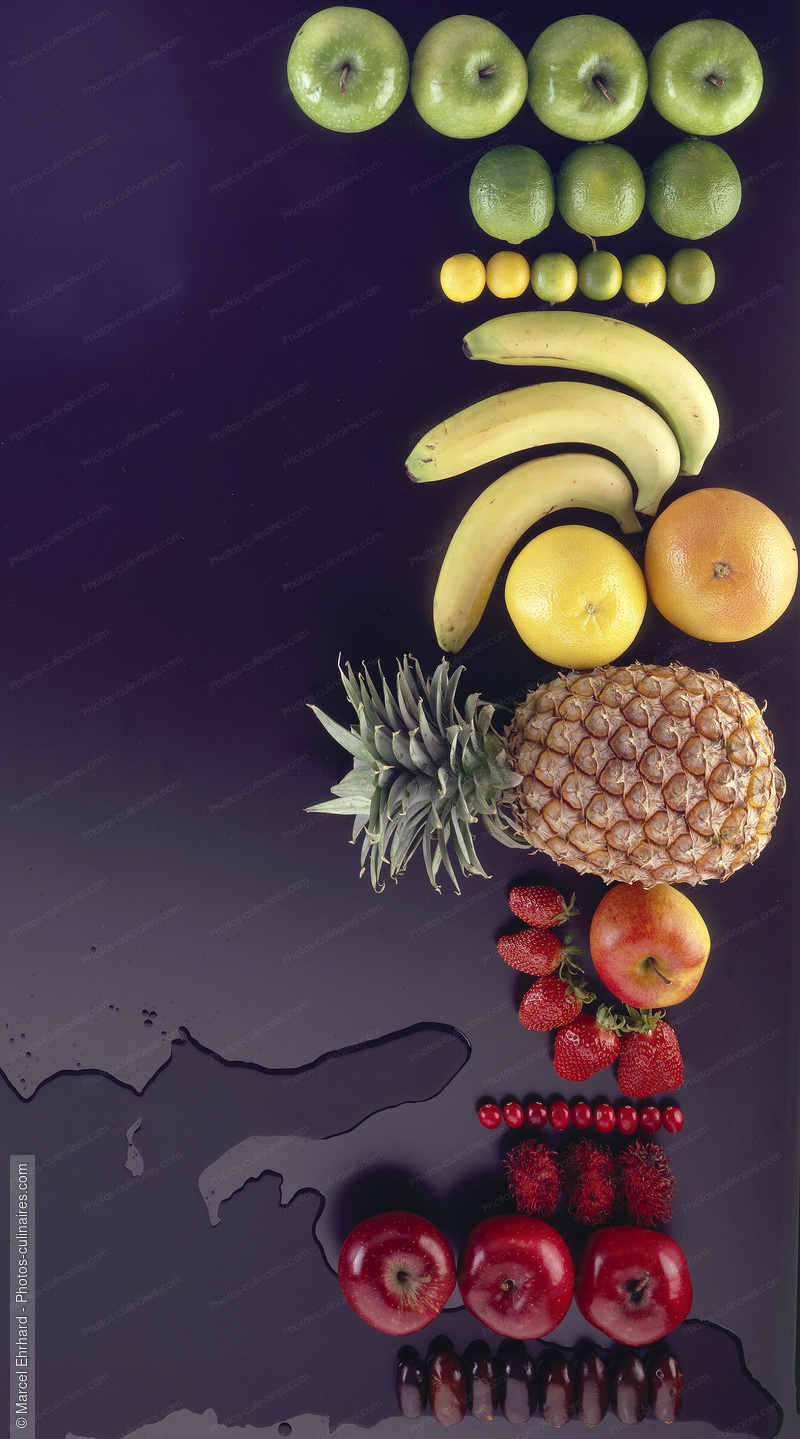Assortiment de fruits frais - photo r&eacute;f&eacute;rence FRU206.jpg