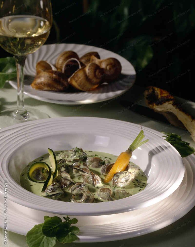 Cassolette d'escargots au cresson - photo r&eacute;f&eacute;rence ES31.jpg