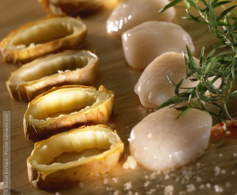 Coquilles saint jacques et pommes de terre - photo r&eacute;f&eacute;rence PO561.jpg