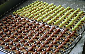 Cornets de massepain et de chocolat