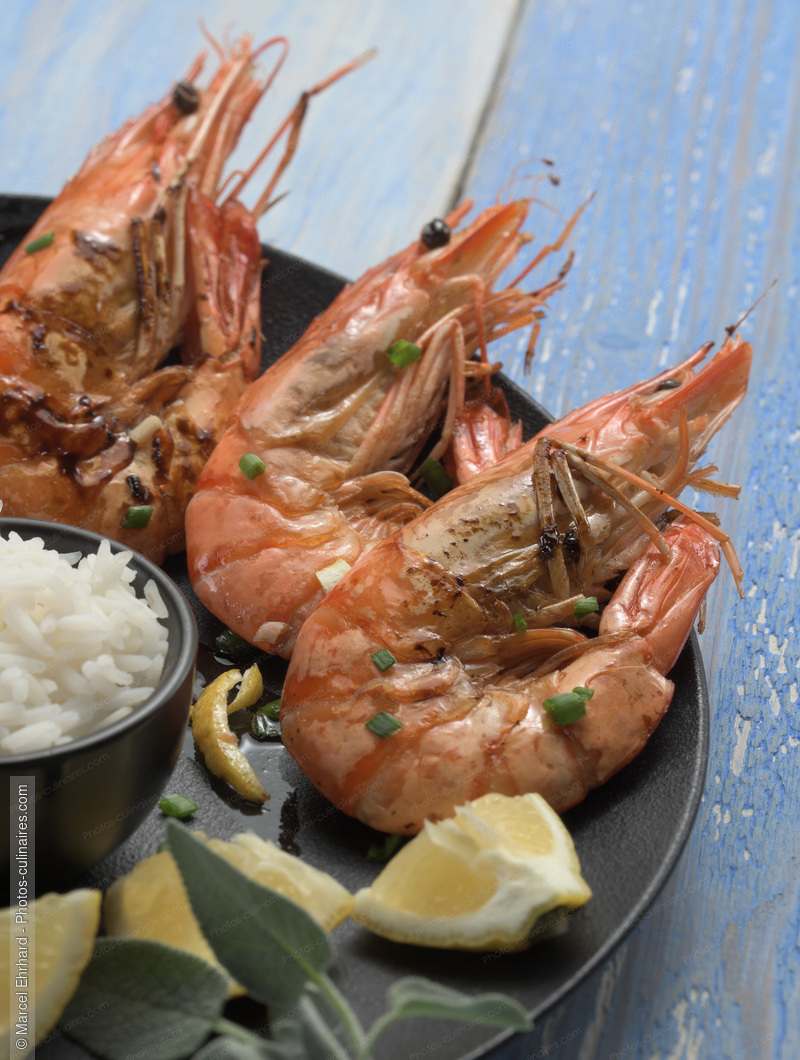 Crevettes roses grill&eacute;es - photo r&eacute;f&eacute;rence PO663.jpg