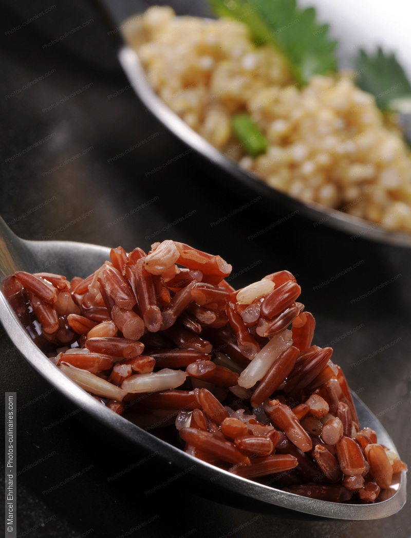 Cuillères de riz marron et de quinoa - photo référence LE272N.jpg