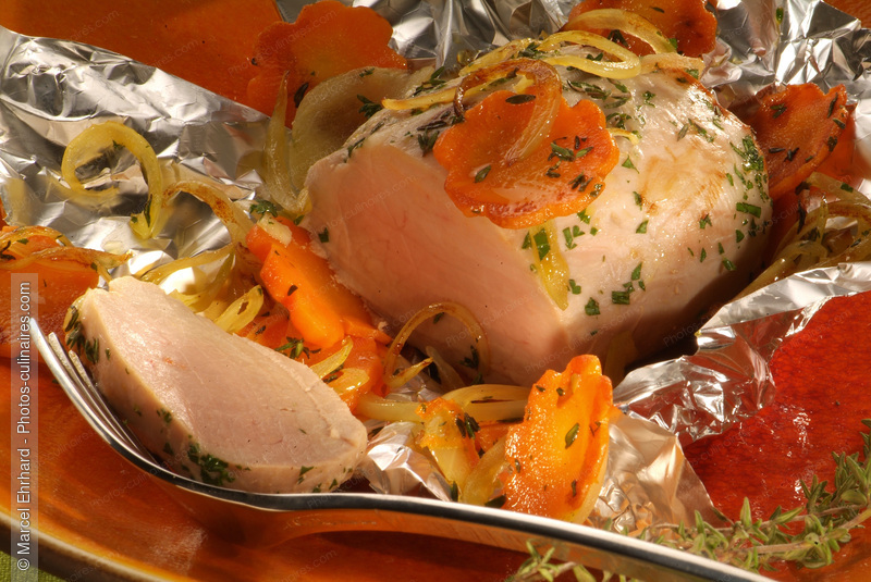 Filet de veau r&ocirc;ti en papillote - photo r&eacute;f&eacute;rence PC1153N.jpg