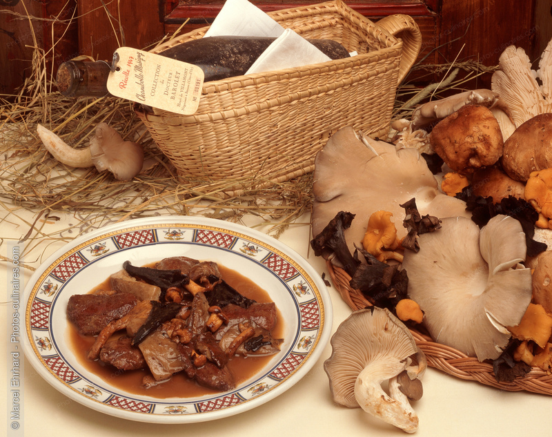 Fricass&eacute; de champignons aux filets de chevreuil - photo r&eacute;f&eacute;rence PC106.jpg