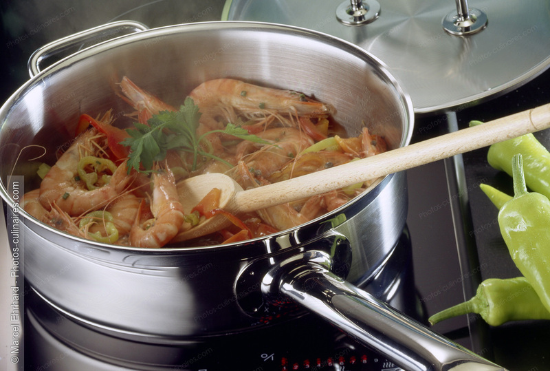 Fricass&eacute;e de crevette et de potiron - photo r&eacute;f&eacute;rence PO351.jpg