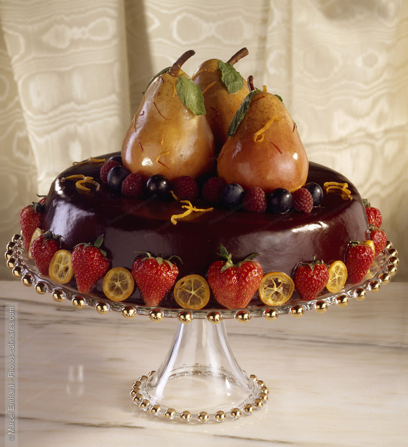 G&acirc;teau poire chocolat - photo r&eacute;f&eacute;rence DE330.jpg