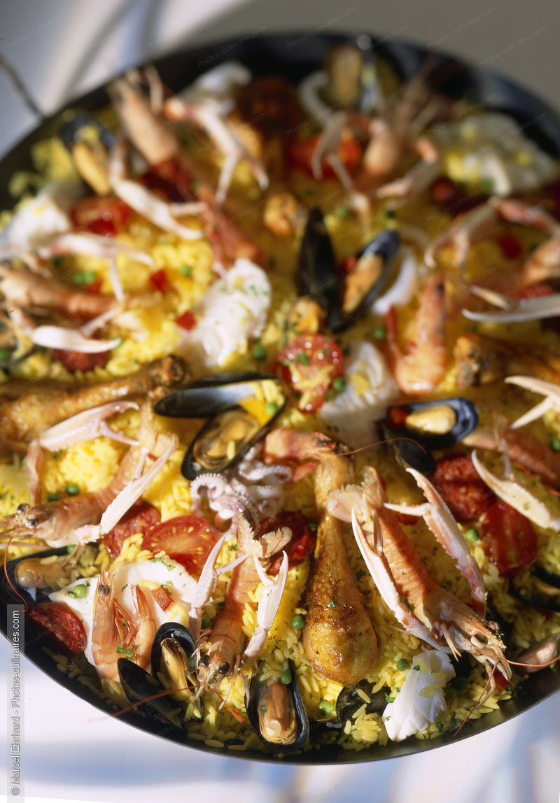 Paella aux langoustines et cuisses de poulet - photo r&eacute;f&eacute;rence PO373.jpg