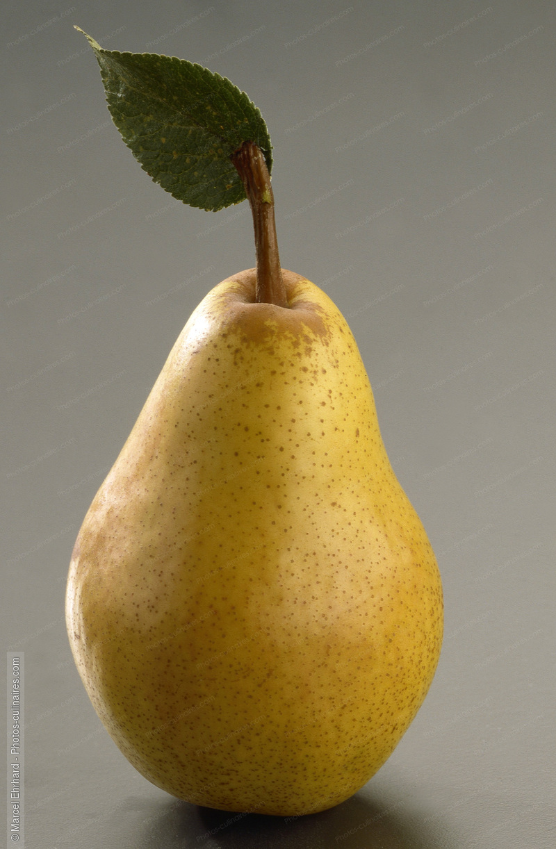 Poire avec feuille - photo r&eacute;f&eacute;rence FRU221.jpg