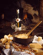 Pommes de terre marcaire au munter, oignons et lardons, Roigabrageldi coiffé