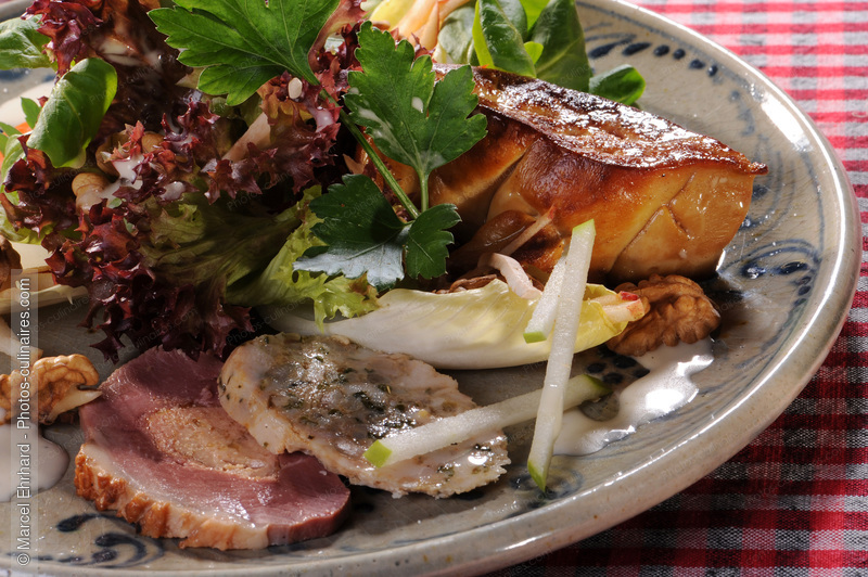 Salade m&eacute;lange foie gras salade magret - photo r&eacute;f&eacute;rence PC556N.jpg