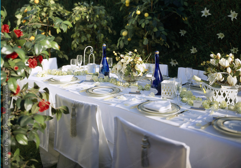 Table festive dress&eacute;e  en ext&eacute;rieur - photo r&eacute;f&eacute;rence AT49.jpg