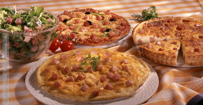 Tarte au jambon, quiche, pizza, salade de jambon, - photo r&eacute;f&eacute;rence TT16.jpg