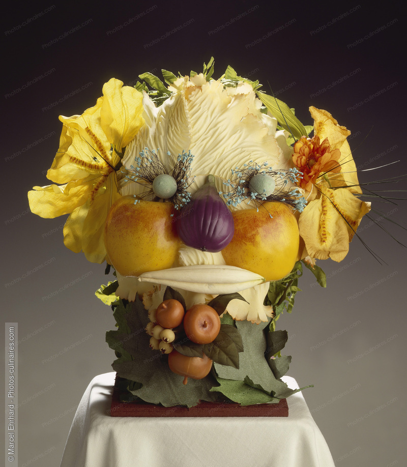 T&ecirc;te de fleurs et plantes synth&eacute;tiques - photo r&eacute;f&eacute;rence LE236.jpg