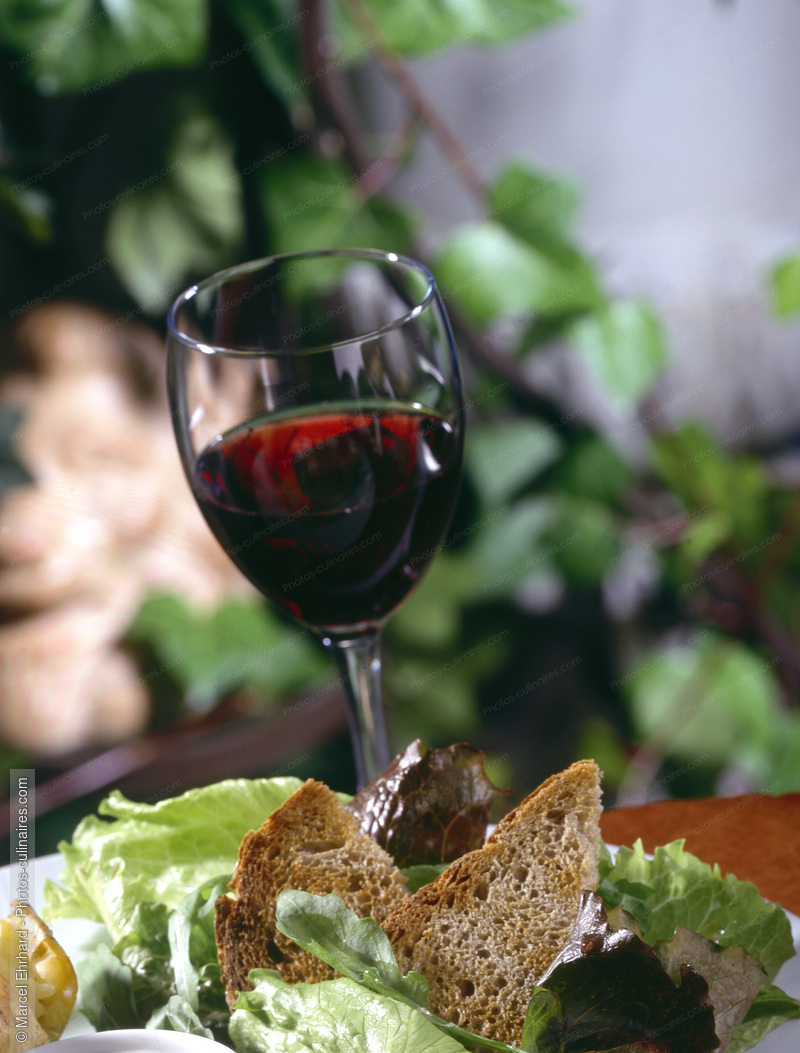 Verre de vin rouge dans la nature - photo r&eacute;f&eacute;rence BO85.jpg